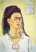Frida Kahlo Self-Portrait Dedicated to Sigmund Firestone oil on canvas